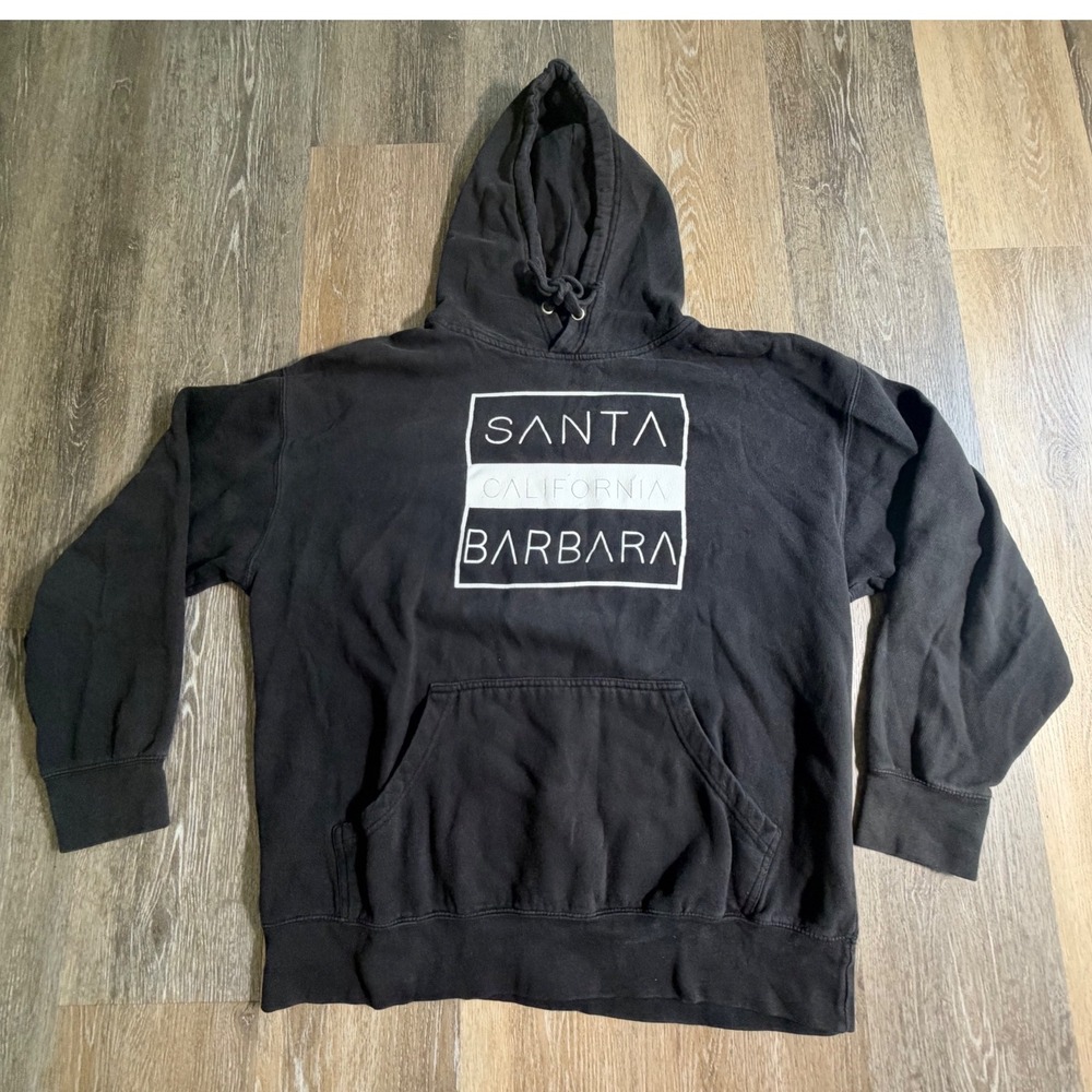 Smart Blanks Hoodie Mens XL Black Santa Barbara California Graphic Pullover
